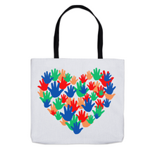 Load image into Gallery viewer, Heart Hands Tote, Valentine&#39;s, Love Hearts, Girlfriend Gift, Be Mine