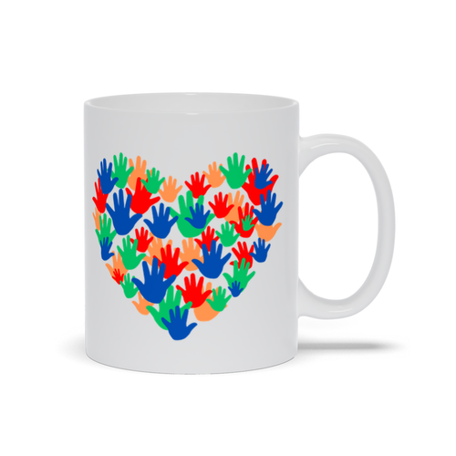 Heart of Hands Mug, Love Mug, Spread the Love, Valentine Gift, Give Love a Chance