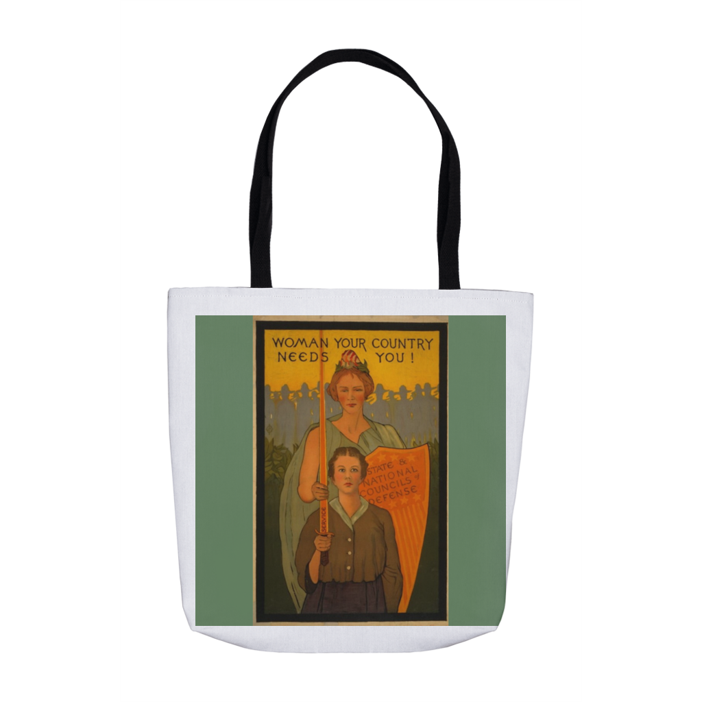 WW1 Poster Woman Your Country Needs You Tote Bags