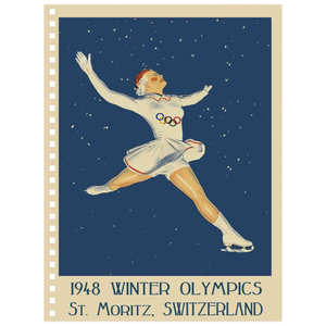 Vintage Olympic Skater Poster Notebooks