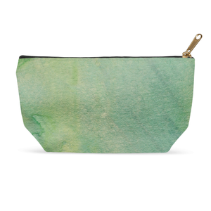 Green Watercolor Cosmetic Bag & Accessory Pouch