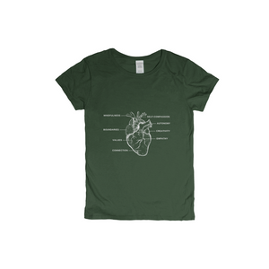 Anatomical Heart Self-Care Anatomy Woman T-Shirt XS to XXL Comfy Fit