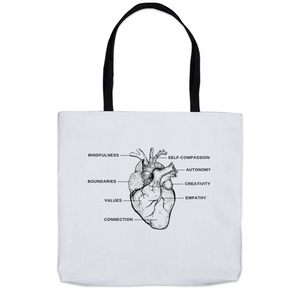 Anatomy Of Self-Care Heart, Tote Bag  Three Sizes!