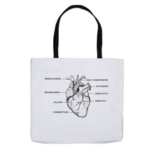 Load image into Gallery viewer, Anatomy Of Self-Care Heart, Tote Bag  Three Sizes!