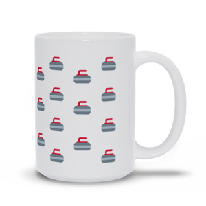 Curling Rocks in Grey and Red Mug