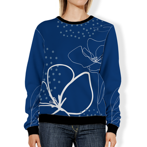 Poppy in Blue All-Over Print Sweatshirts